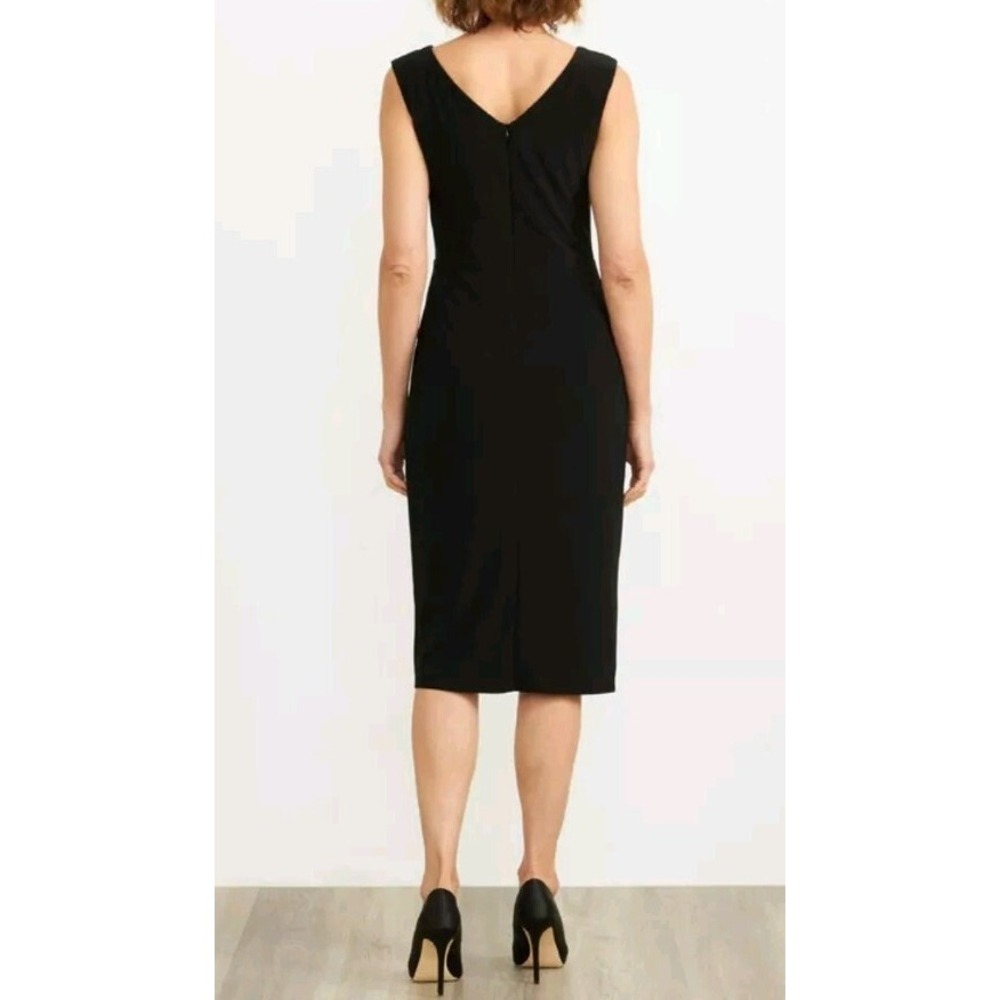 Joseph Ribkoff cocktail dress Black‎ sz Large Rhinestone Detail Classic Lined